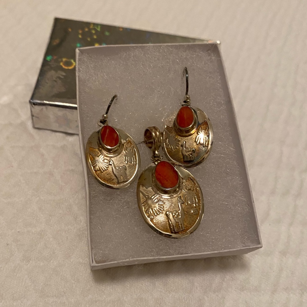 Silver Earrings and Pendant Set